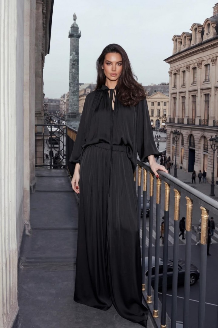 Костюм блуза с завязками и широкие брюки LUC-1211A599