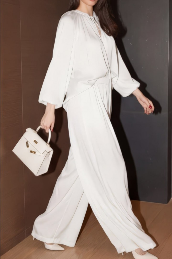 Костюм блуза с завязками и широкие брюки LUC-1211A599