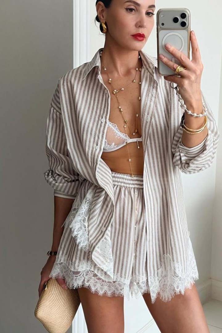 Льняной костюм двойка VOL-751A750