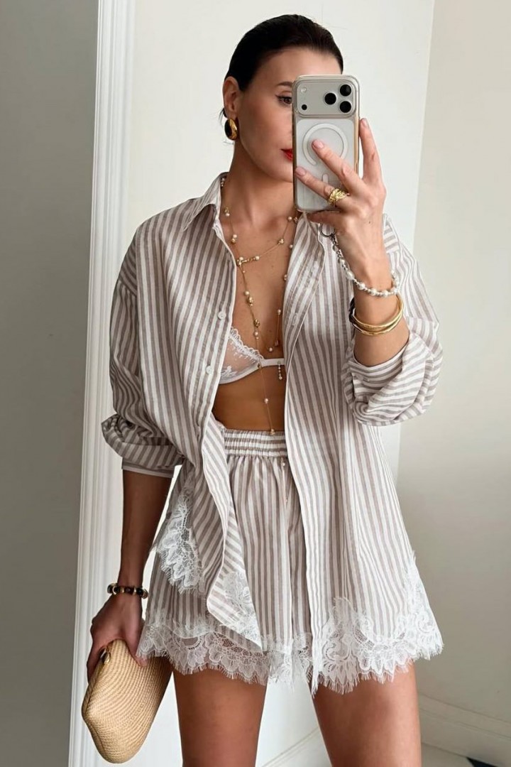 Льняной костюм двойка VOL-751A750