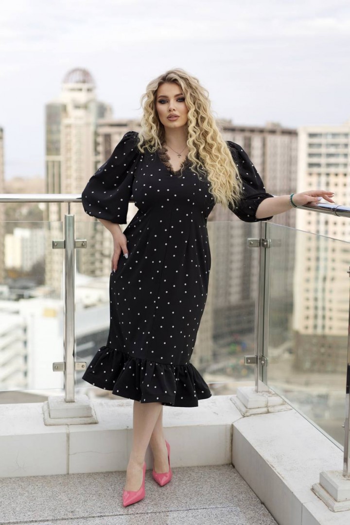 Роскошное платье в горошек YM-7162.31A20