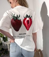 Белая футболка женская с принтом LIB-21A460