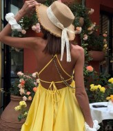 Желтое летнее платье  ANN-491A370