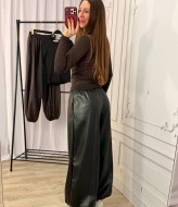 Джоггеры кожаные женские  MIK-1814A590