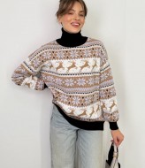 Свитер с оленями в стиле оверсайз IB-516A610