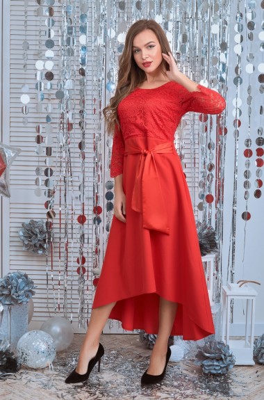 Красное Платье Французской Длины