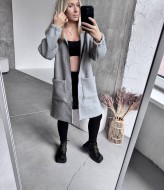 Молодежный кардиган с капюшоном IMMA-290A590 Молодежный кардиган с капюшоном IMMA-290A590