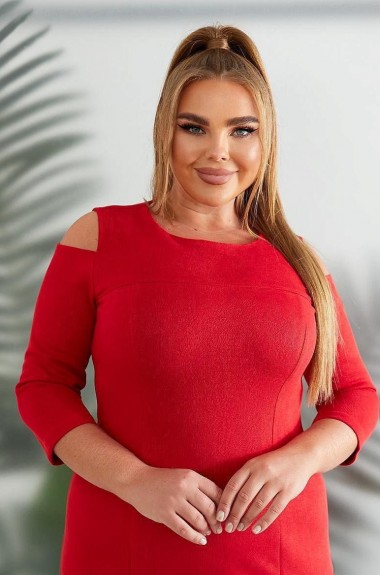 Платье с вырезами на плечах  GOL-1237A500