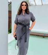 Льняное платье большого размера  KG-2383A590