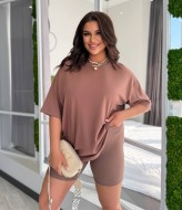 Костюм с велосипедками в рубчик AB-244A15