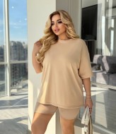 Костюм с велосипедками в рубчик AB-244A15