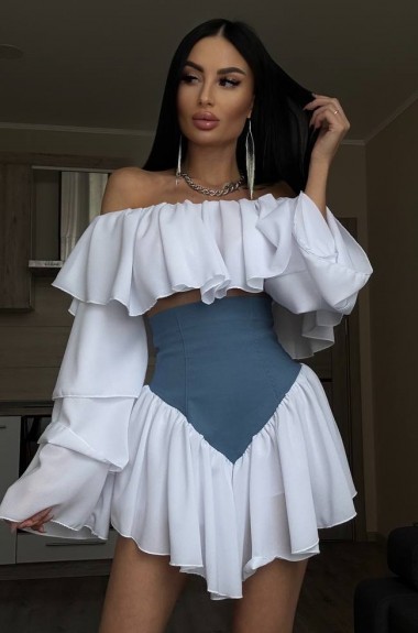 Костюм юбка шорты и топ YLM-637A740