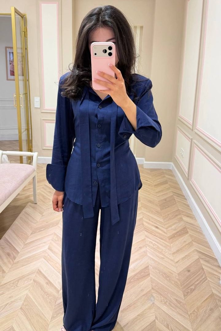 Блуза с завязками и свободные брюки INNA-592A820