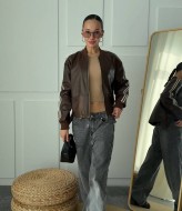 Куртка-бомбер из экокожи INNA-8892A1200