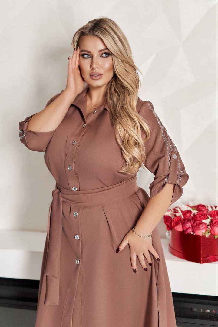 Платье рубашка с поясом VOJ-1044.1A720