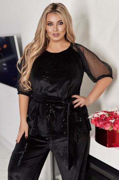 Костюм двойка кофточка и брюки с блеском VOJ-1049A1050 Костюм двойка кофточка и брюки с блеском VOJ-1049A1050