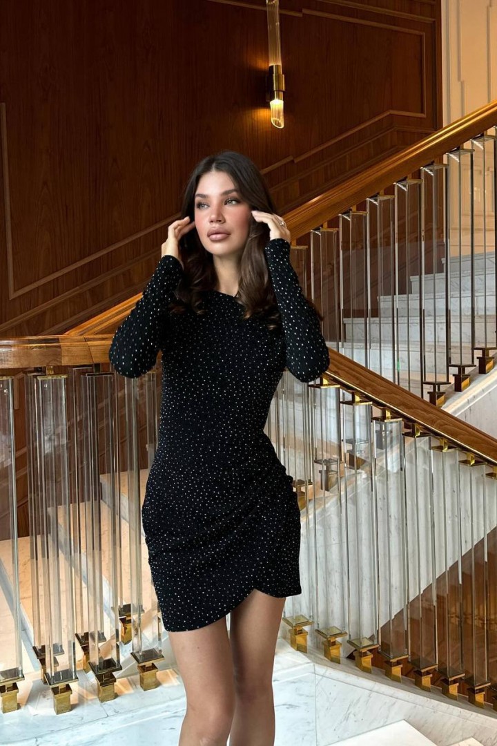 Бархатное платье с блестками ANM-334A550