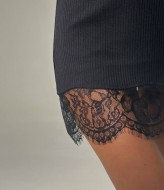 Черное мини платье с кружевом EST-5962A520 Черное мини платье с кружевом EST-5962A520