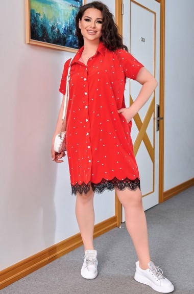 Платье халат на пуговицах OLI-1363A530