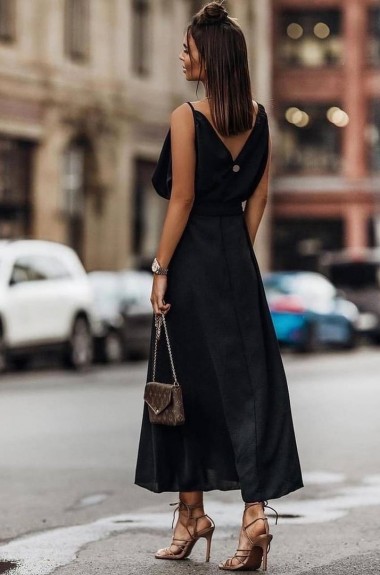 черное платье фото модного образа фото | Дзен
