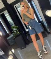 Джинсовые шорты с высокой талией NJ-GN-1050A700