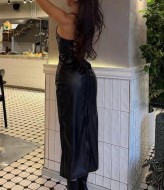 Шкіряна сукня  на бретелях JW-394A450