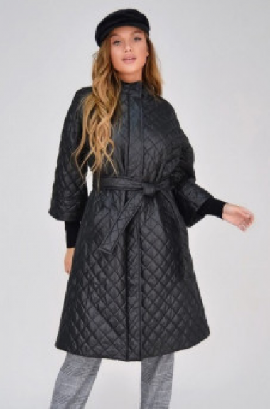 Стеганое пальто с поясом NJ-ANK-1852A650 
