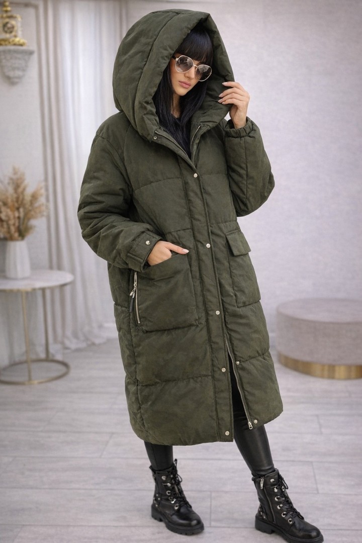 Зимнее пальто стеганое с капюшоном NJ-IO-467.0225A1400