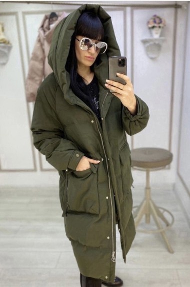 Зимнее пальто стеганое с капюшоном NJ-IO-467.0225A1400