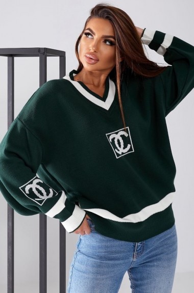 Женский пуловер с v образным вырезом IB-177A450