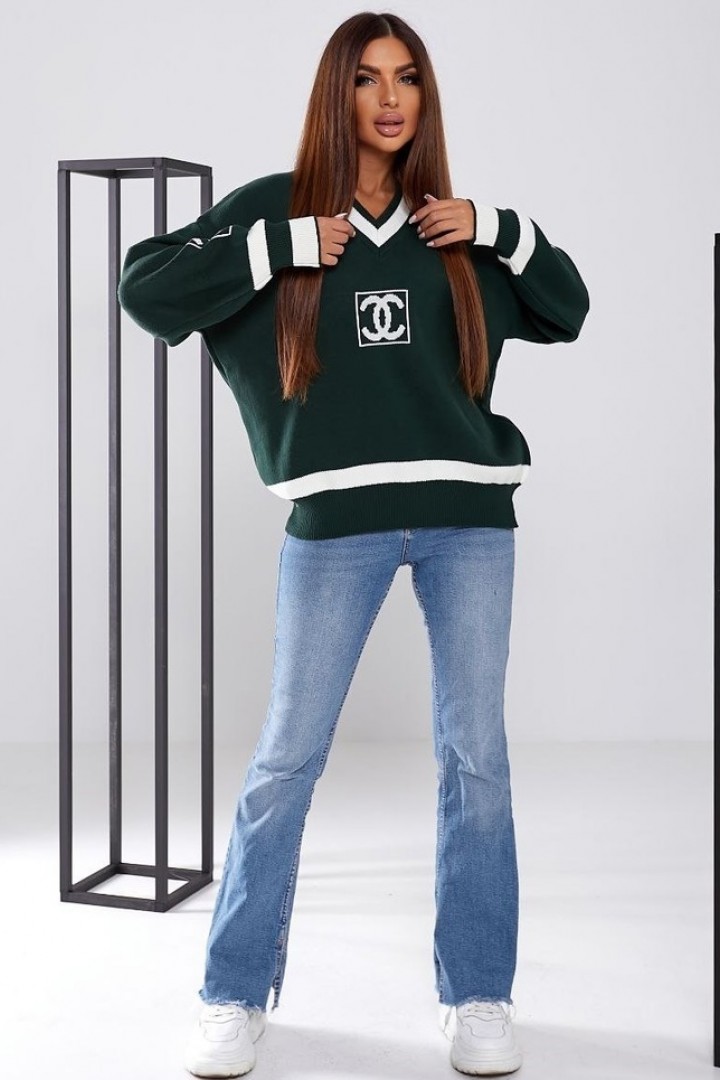 Женский пуловер с v образным вырезом IB-177A450