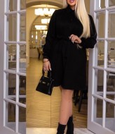 Черное замшевое платье OLI-1403.1A720