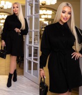 Черное замшевое платье OLI-1403.1A720