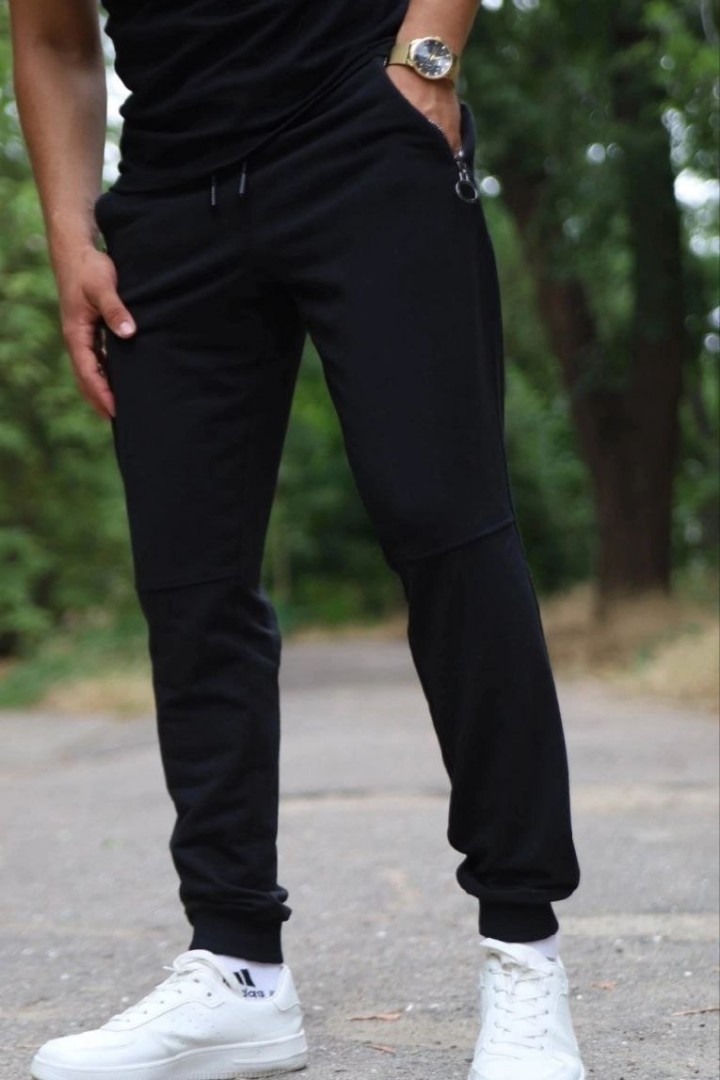 Спортивные штаны мужские черные AT-140124A7.5