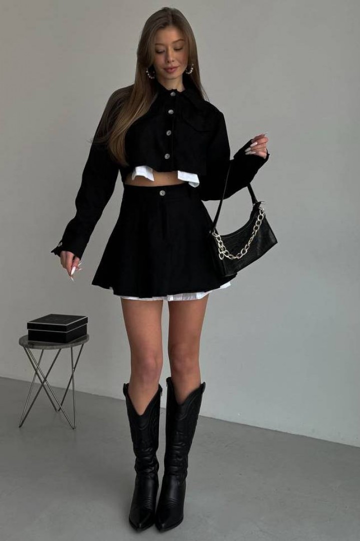 Костюм короткий пиджак и юбка MIS-126A600