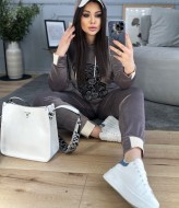 Велюровый спортивный костюм со стразами ME-461A670