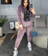 Велюровый спортивный костюм со стразами ME-461A670