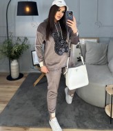 Велюровый спортивный костюм со стразами ME-461A670