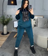 Велюровый спортивный костюм со стразами ME-461A670