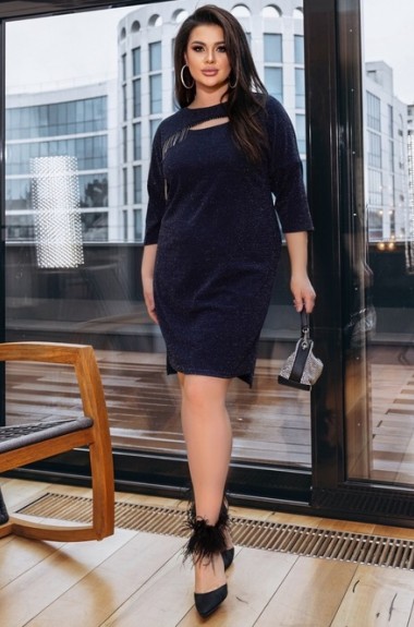 Платье с бахромой для полных  AO-2403A500