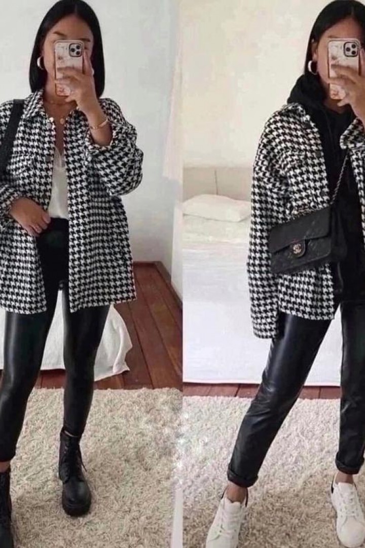 Короткое пальто из твида NJ-IO-654.0348A1100