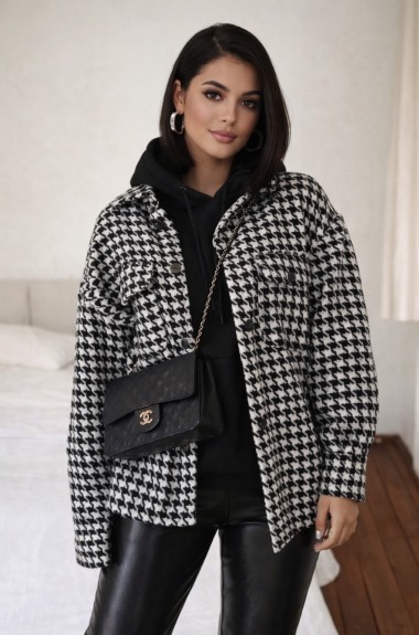 Короткое пальто из твида NJ-IO-654.0348A1100