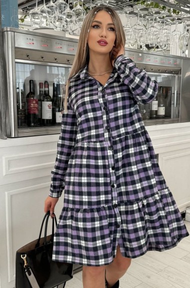 Платье в клетку трапеция TS-391A500 Платье в клетку трапеция TS-391A500