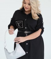 Длинное платье рубашка для полных BEL-6295A18