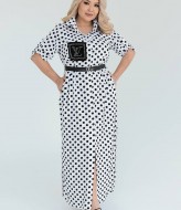 Длинное платье рубашка для полных BEL-6295A18