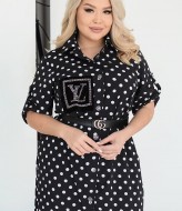 Длинное платье рубашка для полных BEL-6295A18