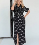 Длинное платье рубашка для полных BEL-6295A18