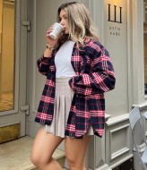 Длинная рубашка в клетку LC-619A500