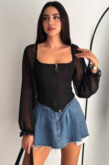 Кофта с шифоновыми рукавами DAD-193A300