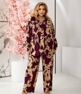 Штапельный брючный костюм LF-245A900